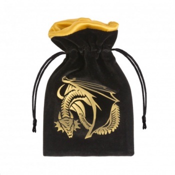 Dragon Black & golden Velour Dice Bag - 42483 894vmev