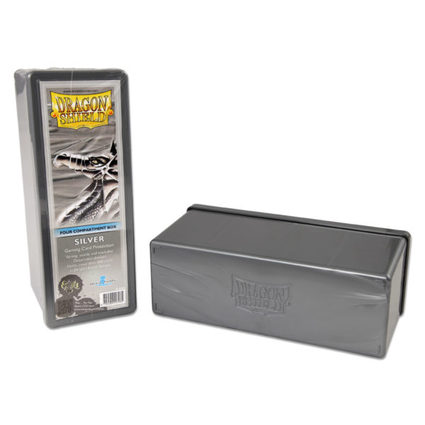 Dragon Shield - 4 Compartment Storage Box - Silver - AT 20308 DS FOUR COMP BOX SILVER 1200x1200 1