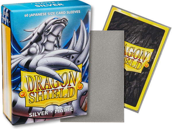 Dragon Shield - Japanese Sleeves - Silver ‘Stegazill’ Matte (60) - DS60J Matte Silver composite packshot