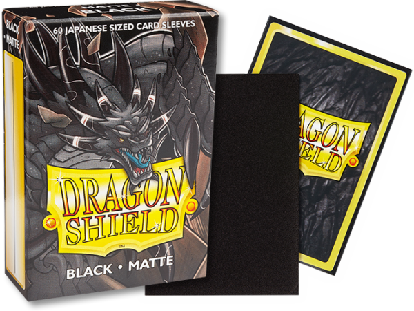 Dragon Shield – Japanese Sleeves – Black ‘Sokush’ Matte (60) - ds60j matte black composite packshots