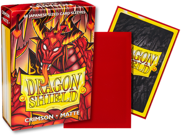 Dragon Shield – Japanese Sleeves – Crimson ‘Elohaen’ Matte (60) - ds60j matte crimson composite packshots