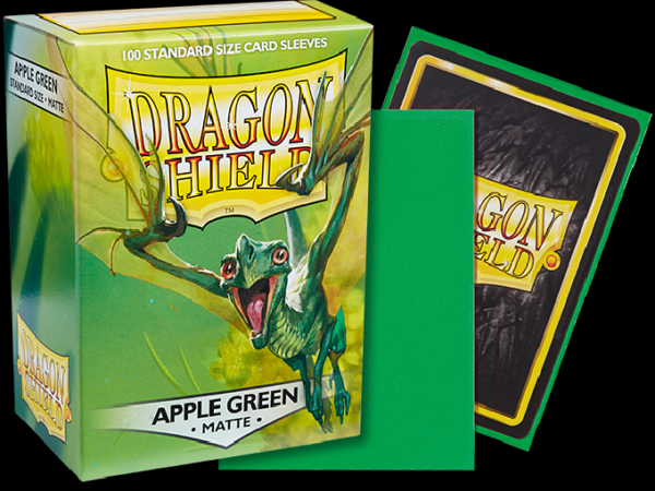 Dragon Shield - Apple Green ‘Eliban’ - Matte - 100 Standard Size Sleeves - dsapplegreen