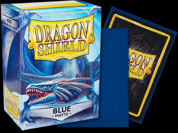 Dragon Shield - Blue ‘Dennaesor’ - Matte - 100 Standard Size Sleeves - dsblue