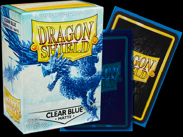 Dragon Shield - Clear Blue ‘Celeste’ - Matte - 100 Standard Size Sleeves - dsclearblue