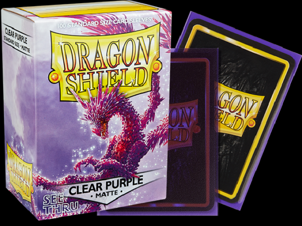 Dragon Shield - Clear Purple ‘Racan’ - Matte - 100 Standard Size Sleeves - dsclearpurple