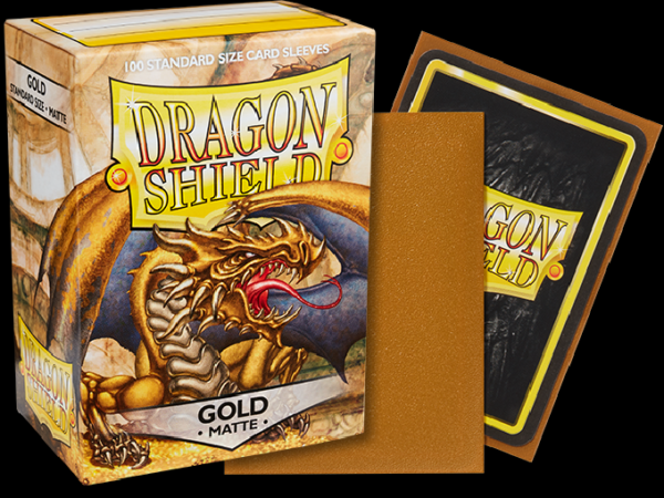 Dragon Shield - Gold ‘Gygex’ - Matte - 100 Standard Size Sleeves - dsgold