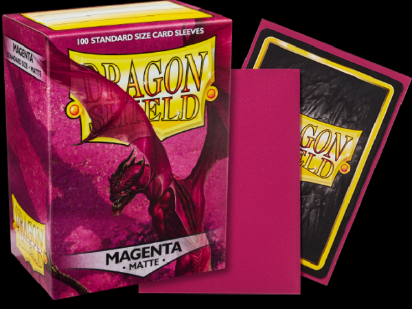 Dragon Shield - Magenta ‘Fuchsin’ - Matte - 100 Standard Size Sleeves - dsmagenta