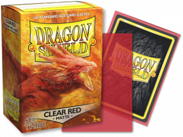 Dragon Shield - Clear Red ‘Ignicip’ - Matte - 100 Standard Size Sleeves - dsmatteclearred 1