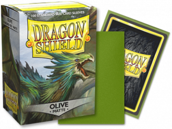 Dragon Shield - Olive ‘Lavom’ - Matte - 100 Standard Size Sleeves - dsolive 1
