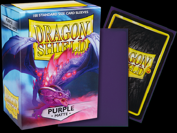 Dragon Shield - Purple ‘Miasma’ - Matte - 100 Standard Size Sleeves - dspurple