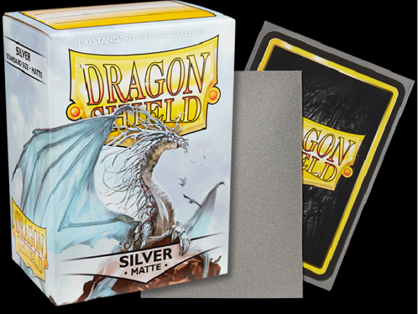 Dragon Shield - Silver ‘Caelum’ - Matte - 100 Standard Size Sleeves - dssilver