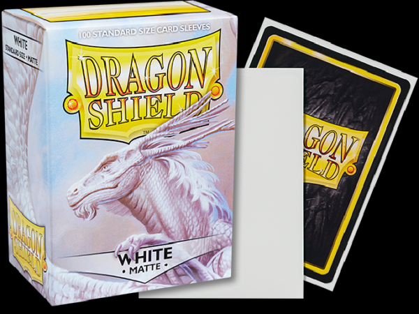 Dragon Shield - White ‘Bounteous’ - Matte - 100 Standard Size Sleeves - dswhite