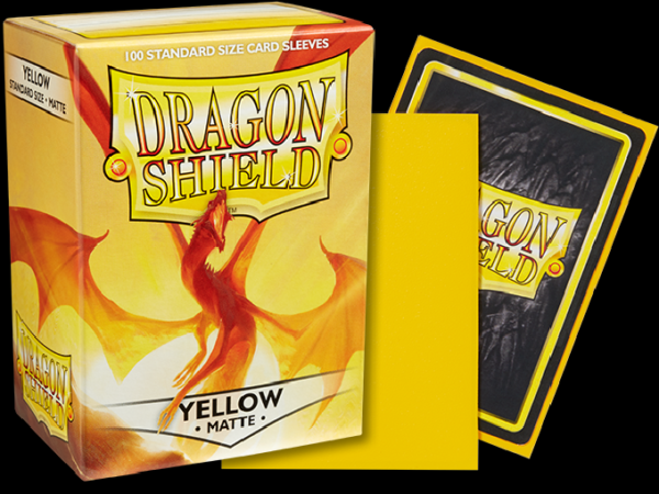 Dragon Shield - Yellow ‘Elichaphaz’ - Matte - 100 Standard Size Sleeves - dsyellow