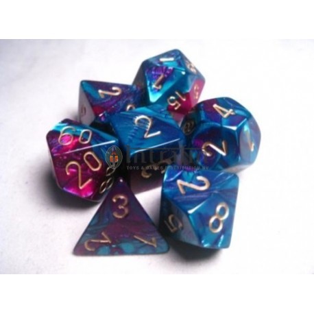 RPG Dice Set Purple-Teal w/gold - gemini polyhedral 7 die sets purple teal w gold