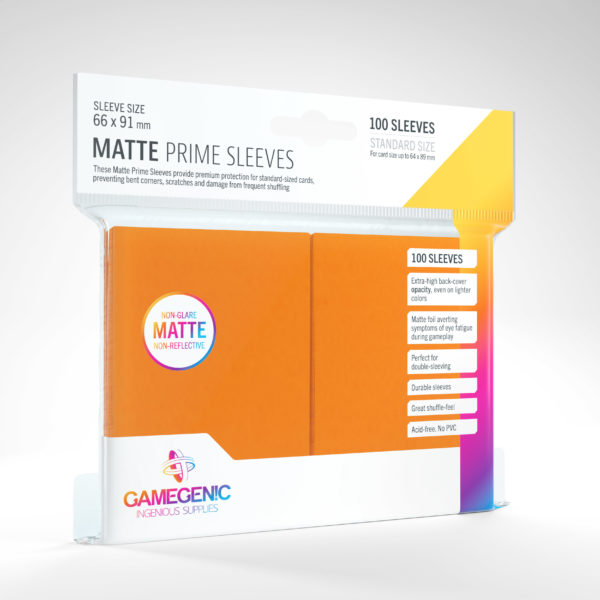 Gamegenic Matte Prime Standard Sleeves - Orange (100) - GG Sleeves Matte Prime Standard Color 0000 scaled
