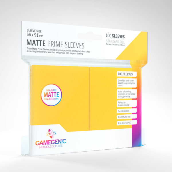 Gamegenic Matte Prime Standard Sleeves - Yellow (100) - GG Sleeves Matte Prime Standard Color 0002 scaled