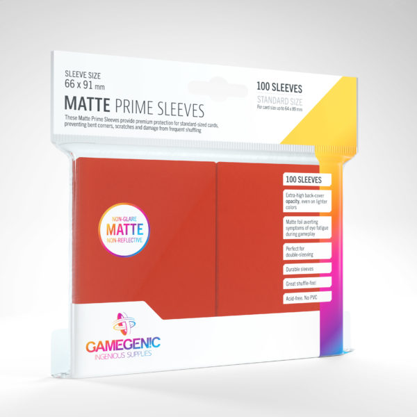 Gamegenic Matte Prime Standard Sleeves - Red (100) - GG Sleeves Matte Prime Standard Color 0004 scaled