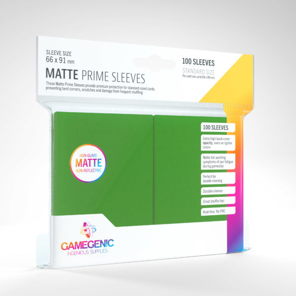 Gamegenic Matte Prime Standard Sleeves - Green (100) - GG Sleeves Matte Prime Standard Color 0006 scaled