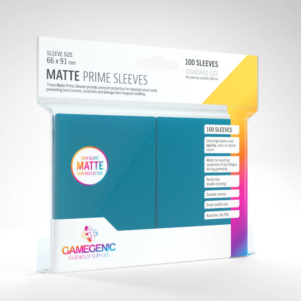 Gamegenic Matte Prime Standard Sleeves - Blue (100) - GG Sleeves Matte Prime Standard Color 0008 scaled