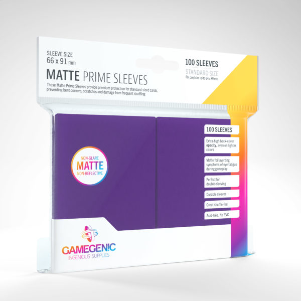 Gamegenic Matte Prime Standard Sleeves - Purple (100) - GG Sleeves Matte Prime Standard Color 0010 scaled