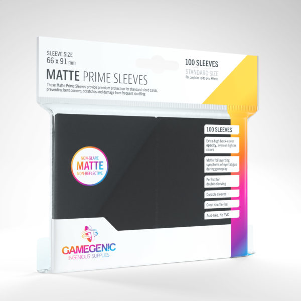 Gamegenic Matte Prime Standard Sleeves - Black (100) - GG Sleeves Matte Prime Standard Color 0016 scaled
