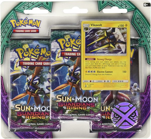 Pokémon Sun and Moon Guardians Rising 3 Pack Blister - Vikavolt - sun and moon vikavolt