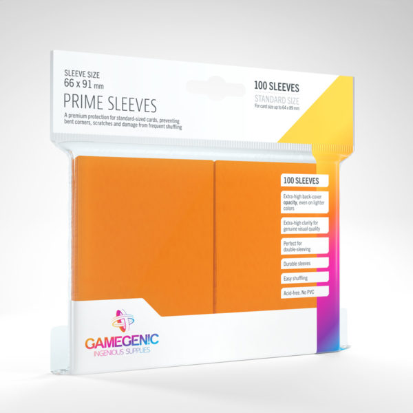 Gamegenic Prime Sleeves - Orange (100 Sleeves) - GG Sleeves Prime Standard Color 0000
