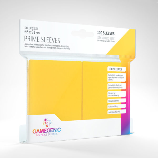 Gamegenic Prime Sleeves - Yellow (100 Sleeves) - GG Sleeves Prime Standard Color 0002