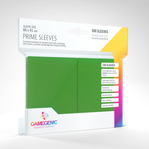 Gamegenic Prime Sleeves - Green (100 Sleeves) - GG Sleeves Prime Standard Color 0006