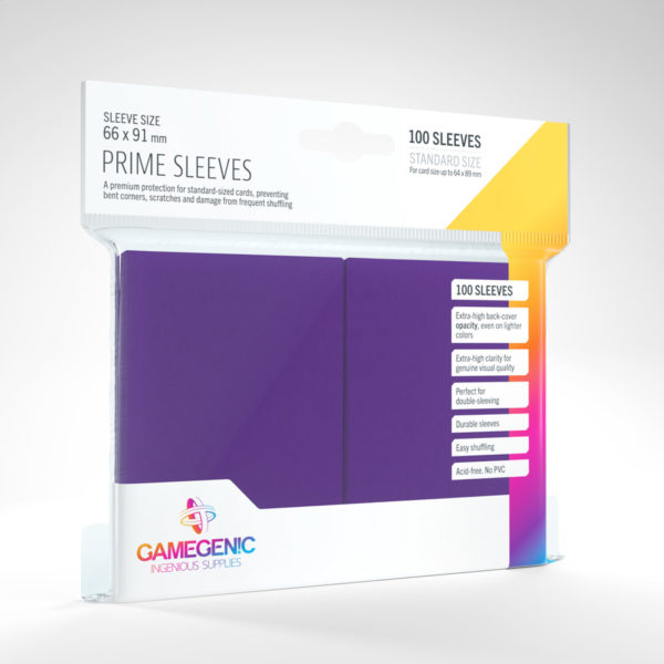 Gamegenic Prime Sleeves - Purple (100 Sleeves) - GG Sleeves Prime Standard Color 0010