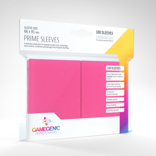 Gamegenic Prime Sleeves - Pink (100 Sleeves) - GG Sleeves Prime Standard Color 0014