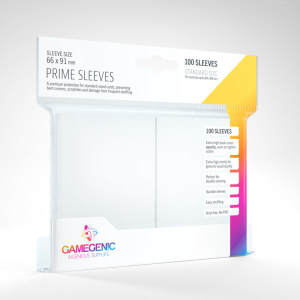 Gamegenic Prime Sleeves - White (100 Sleeves) - GG Sleeves Prime Standard Color 0020