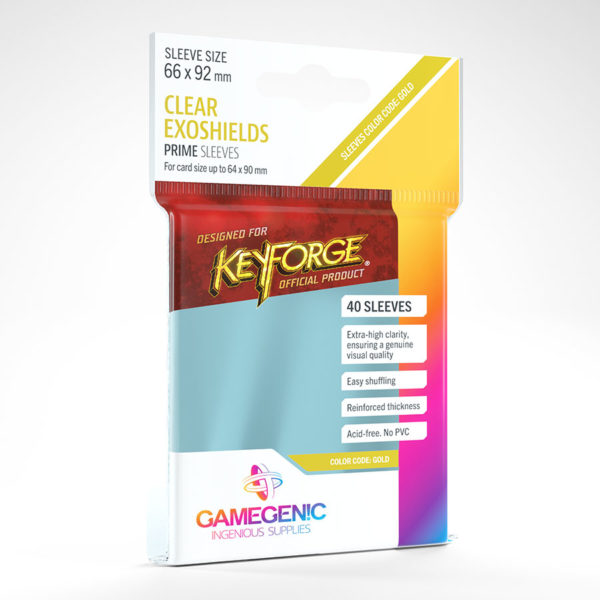 Gamegenic - PRIME KeyForge Exoshields - Clear (40 Sleeves) - products exoshields clear 1 900