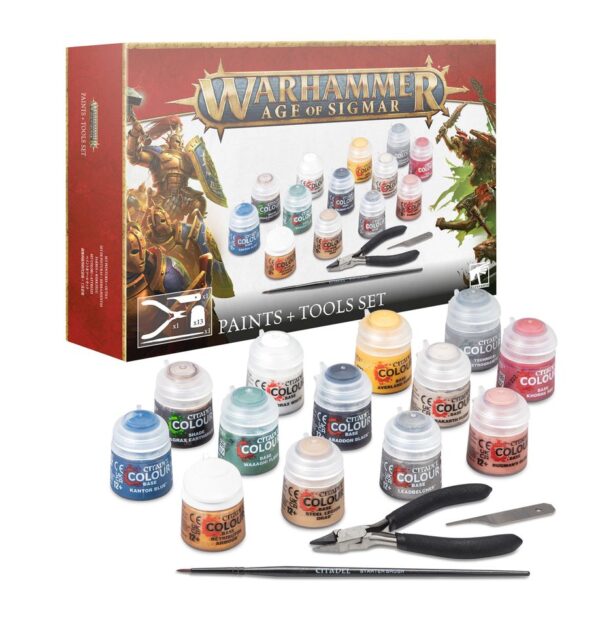 Warhammer Age of Sigmar - Paints + Tools Set (80-17) - age of sigmar paint set