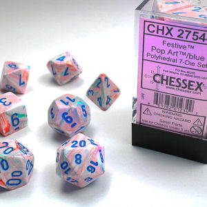 Chessex Festive Polyhedral 7-Die Set - Pop Artblue