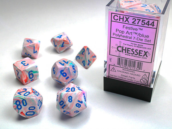 Chessex Festive Polyhedral 7-Die Set - Pop Artblue