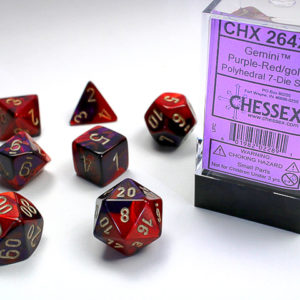 Chessex Gemini Polyhedral 7-Die Set - Purple-Redgold