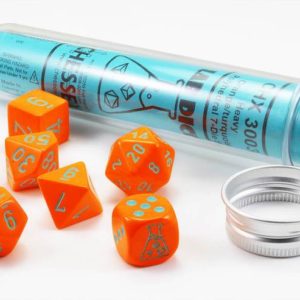 Chessex Lab Dice Heavy Polyhedral 7-Die Set - Orange/Turquoise