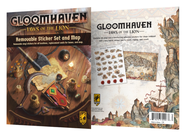 Gloomhaven Jaws of the Lion Removable Sticker Set & Map