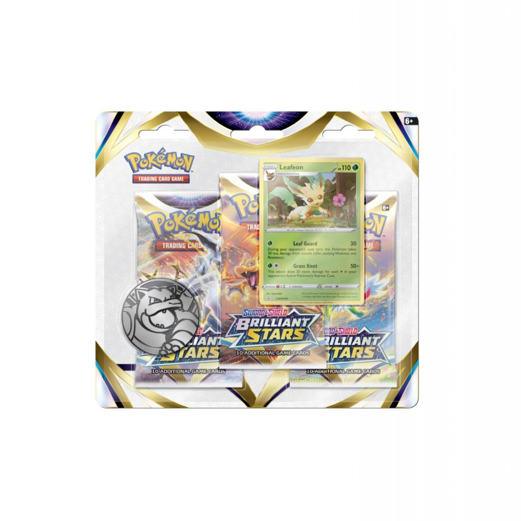 Pokémon TCG Brilliant Stars 3-Packs Blister Leafeon | GG Lounge | Viseu ...