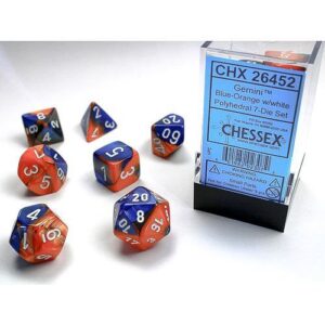 Chessex Gemini Blue-orange wwhite Polyhedral 7-Die Set