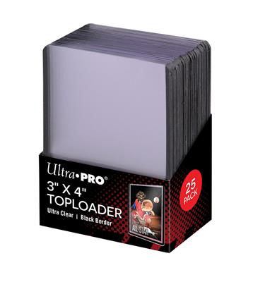UP - Toploader - 3" X 4" Black Border (25 Pieces) - UP Toploader 3x4 Black Border 25 pieces