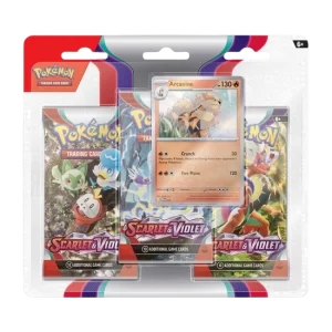 New Products - Pokemon Scarlet and Violet Checklane 3 Booster Blister Arcanine