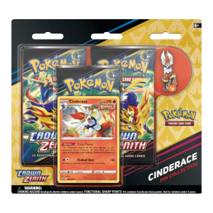 Home - Pokemon Crown Zenith Cinderace Pin Collection 3 Pack Blister