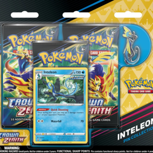 Home - Pokemon Crown Zenith Inteleon Pin Collection 3 Pack Blister