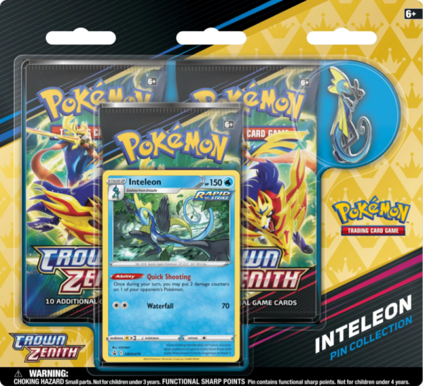 Pokémon Crown Zenith Inteleon Pin Collection 3-Pack Blister - Pokemon Crown Zenith Inteleon Pin Collection 3 Pack Blister