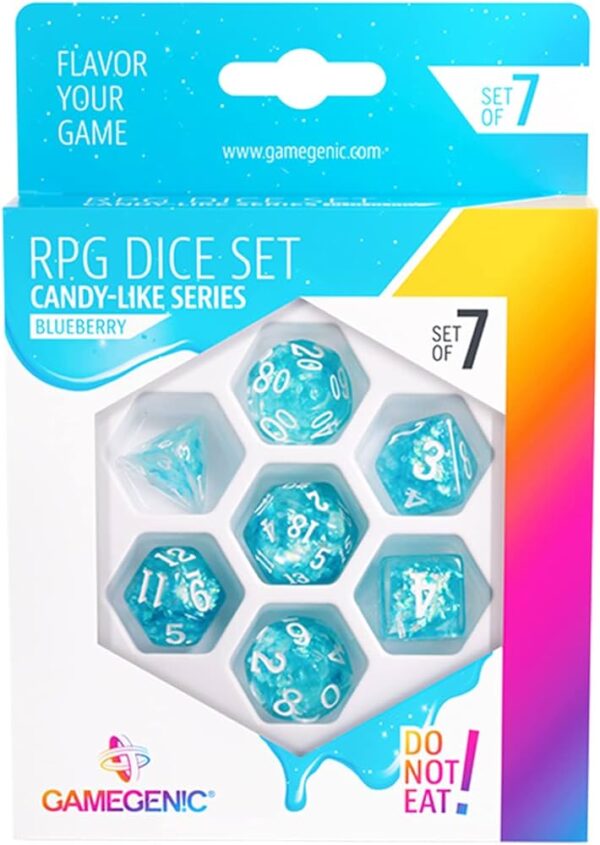 Gamegenic - Candy-Like Series - Blueberry - RPG Dice Set (7PCS) - Gamegenic Candy Like Series Blueberry RPG Dice Set 7PCS