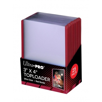 UP - Toploader - 3" x 4" Red Border (25 pieces)