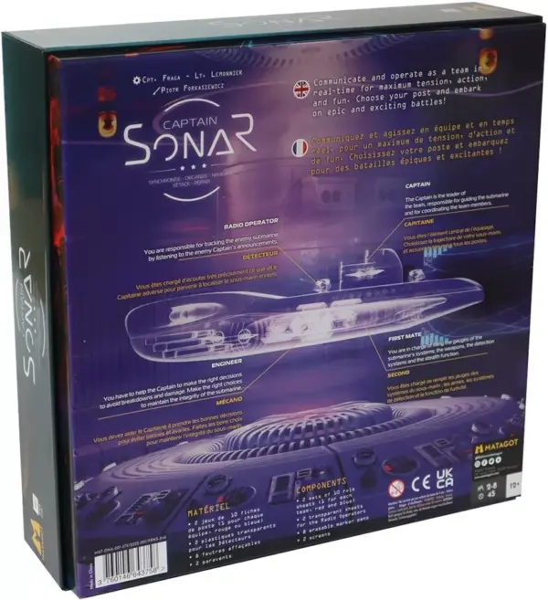 Captain Sonar Board Game Box Backside Captain Sonar
