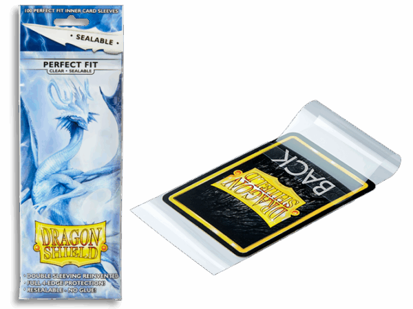 Dragon Shield -  Clear - Perfect Fit Sealable - 100 Standard Size Sleeves